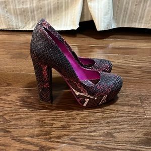Pink Snakeskin Heels
